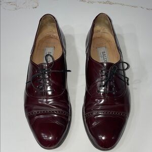 Bally Marconi Vintage Men's Dark Burgundy Captoe Oxfords | 10.5